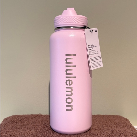 lululemon athletica Other - Lululemon Back to Life Sport Bottle 32oz Flip Straw Lid Pink Glow NWT Bonus Bag